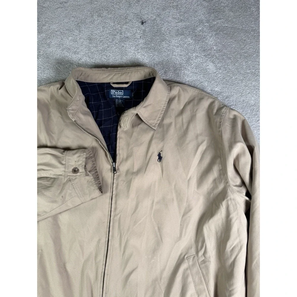 VTG Polo Ralph Lauren jacket Men 2XL Lined Dad Bomber Bi Swing chin Strap Read**